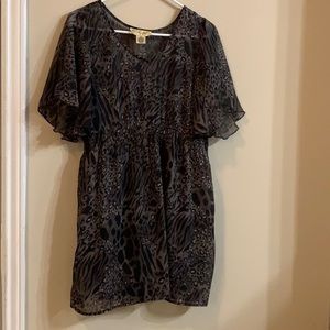 Buckle- Black Leopard Print Dress